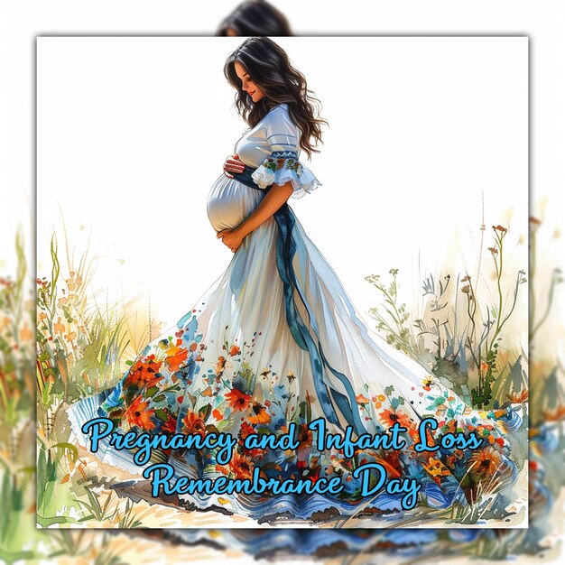 Pregnancy and infant loss remembrance day and world prematurity day for social media post