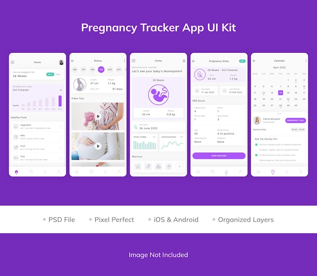 Pregnancy tracker app ui kit