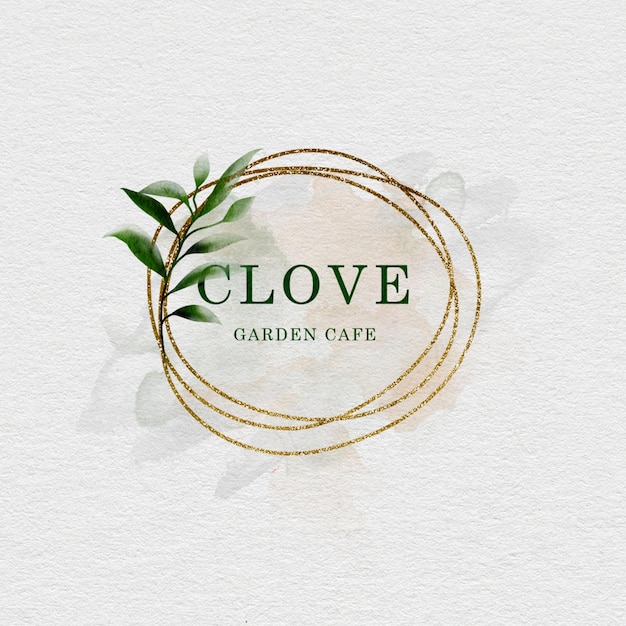 PSD premade botanische logo-sjabloon met geïsoleerd element