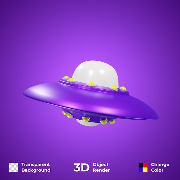 Premium 3d alien ruimteschip illustratie psd