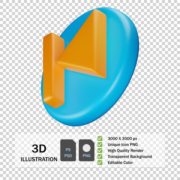 PSD premium 3d backward button icons