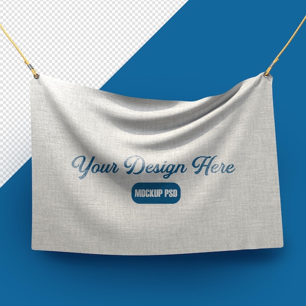 PSD premium 3d fabric banner mockup psd