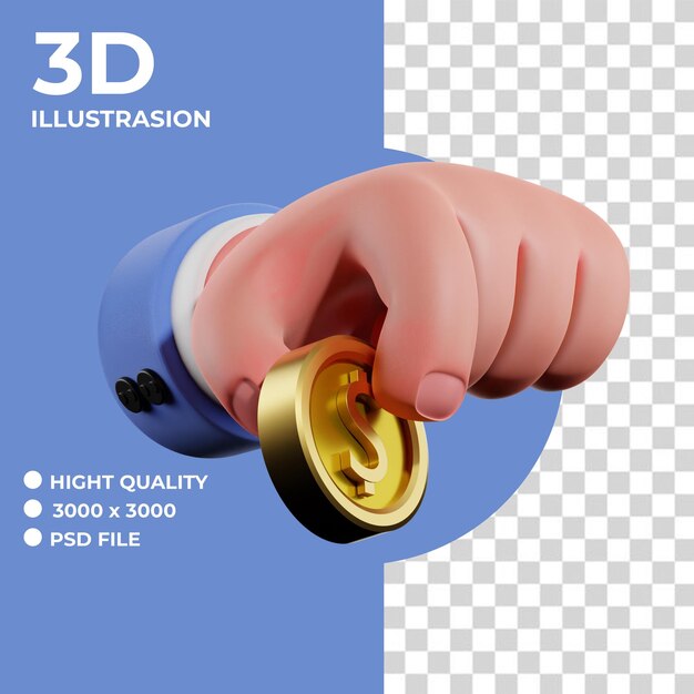 PSD mani con icone 3d premium