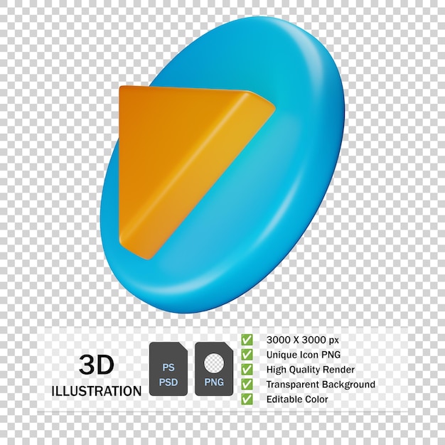 PSD 앱 광고를 위한 3d 재생 버튼 아이콘 더 많은