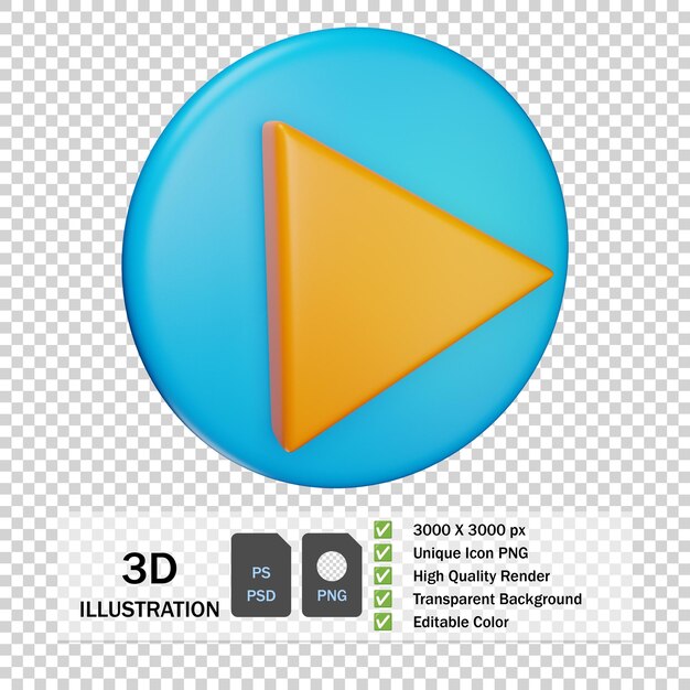 PSD 앱 광고를 위한 3d 재생 버튼 아이콘 더 많은