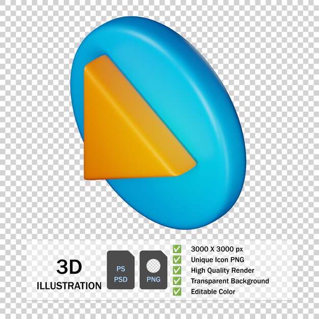 PSD 앱 광고를 위한 3d 재생 버튼 아이콘 더 많은