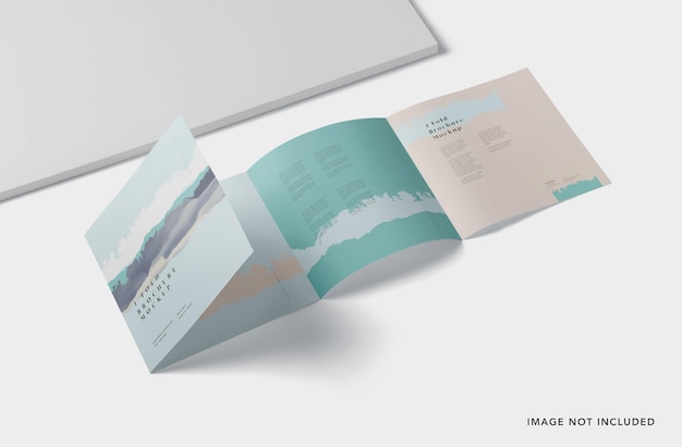 PSD premium 4fold style booklet mockup