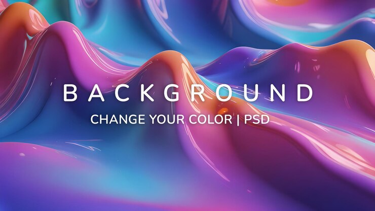 PSD premium abstract błyszczące kolorowe fale 3d tło