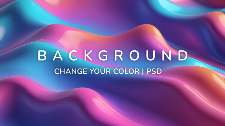 PSD premium abstract błyszczące kolorowe fale 3d tło