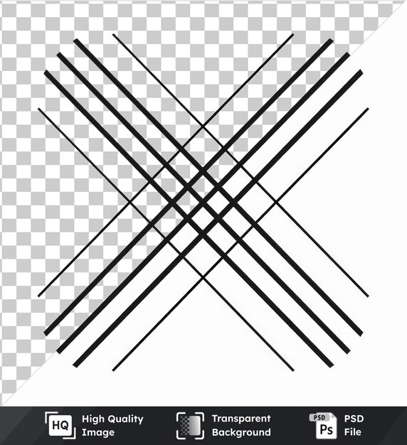 PSD premium of abstract geometric lines vector symbol minimalist black and white a cross