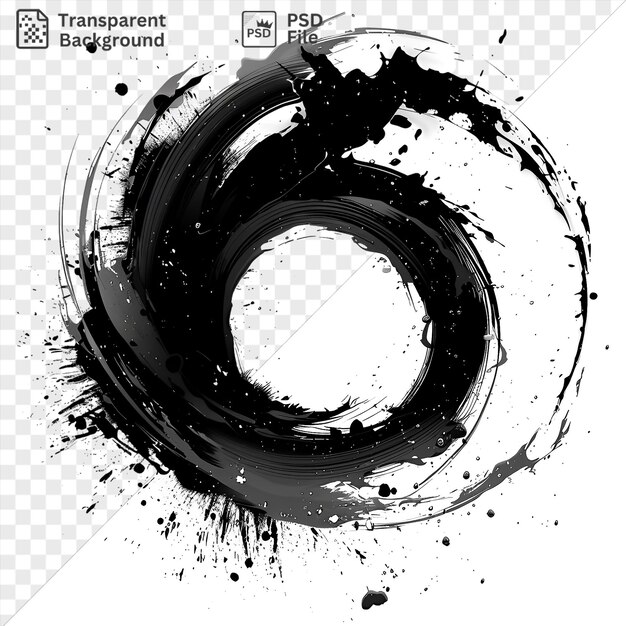 Premium of abstract ink whirls vector symbol vortex black and white painting on a isolated background