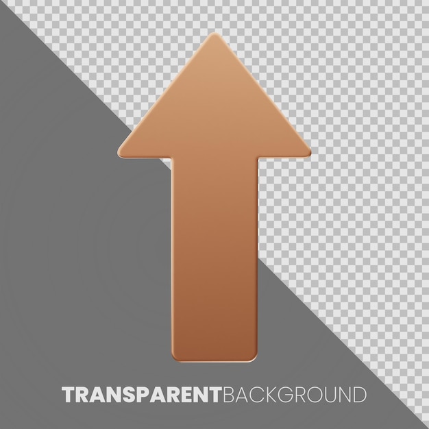 Premium arrow icon 3d rendering on isolated background PNG