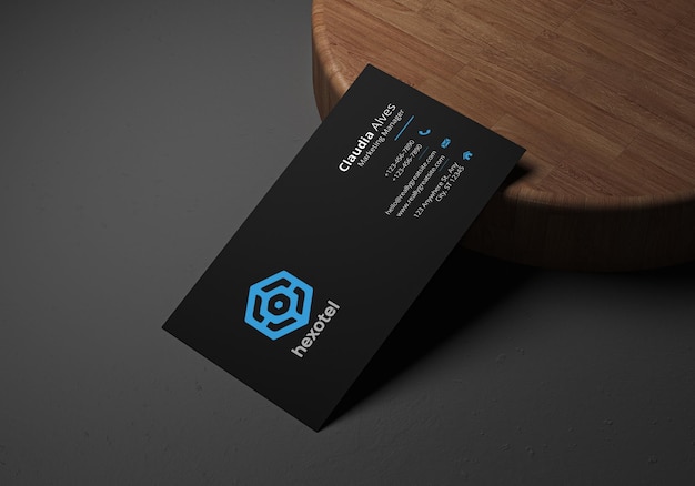 PSD premium black business card mockup psd