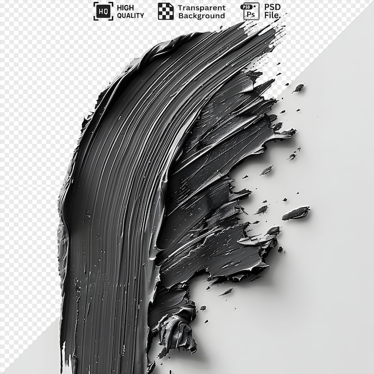 Premium Black Paint Texture Abstract Strokes Transparent Background Design Asset HighResolution