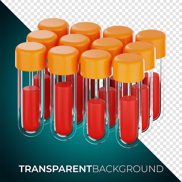 Premium blood tube icon 3d rendering on isolated background png