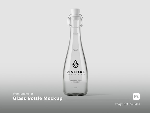 Mockup 3d realistico con vista frontale della bottiglia premium