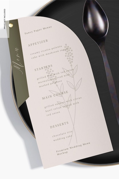 Premium bruiloftsmenu mockup
