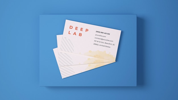 Premium business card with editable background color mockup