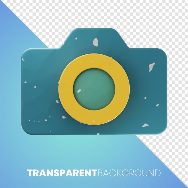 Премиум камера мультимедийный пользовательский интерфейс Icon 3D Rendering PNG Transparent Background