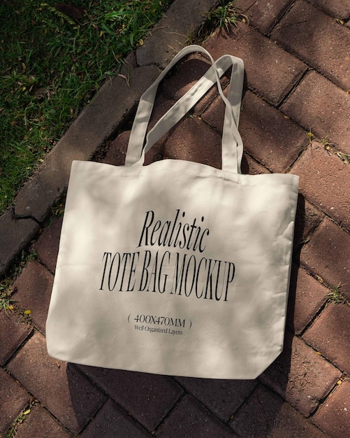 premium canvas tote bag mockup