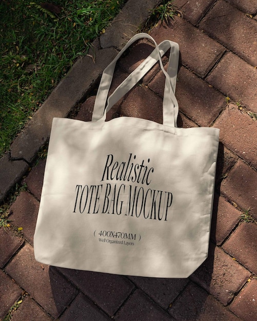 PSD premium canvas tote bag mockup