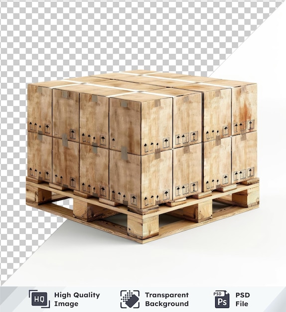 Премиальные картонные коробки макет деревянных поддонов, сложенные друг на друга