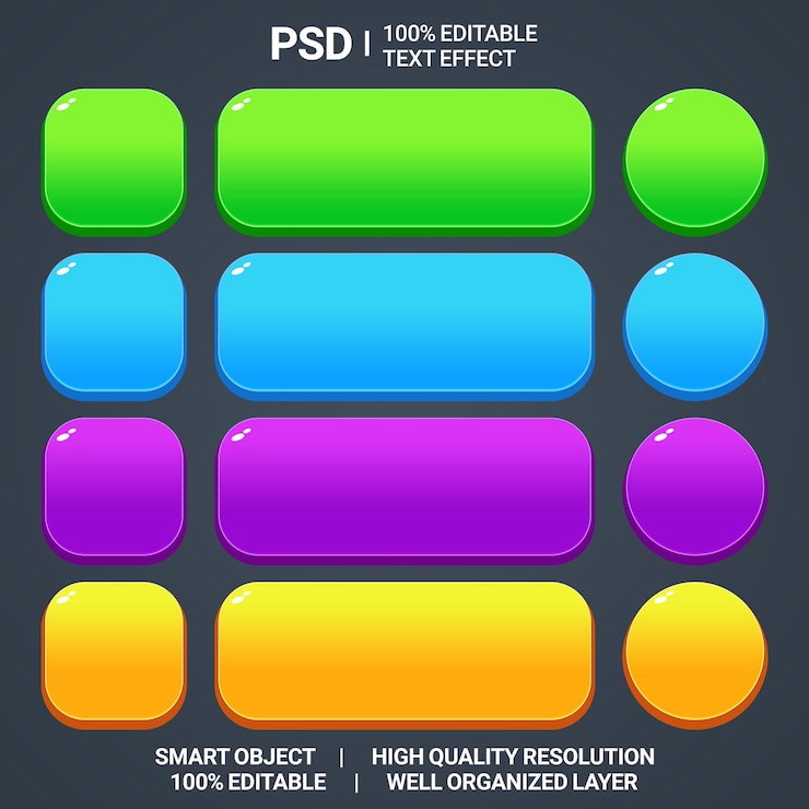 PSD premium casual game user interface game ui button causal game ui popup window ui dialough