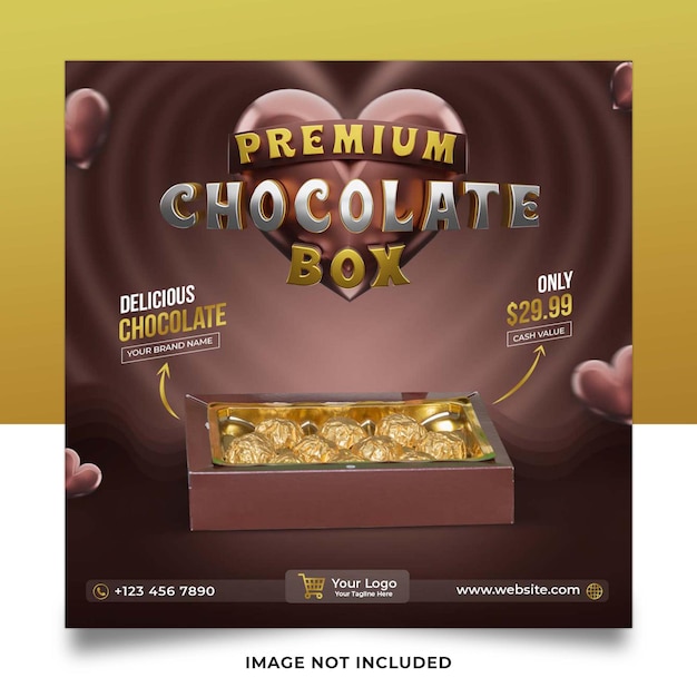 Premium Chocolate Box 3d Szablon Postu W Mediach Społecznościowych Projekt Banera