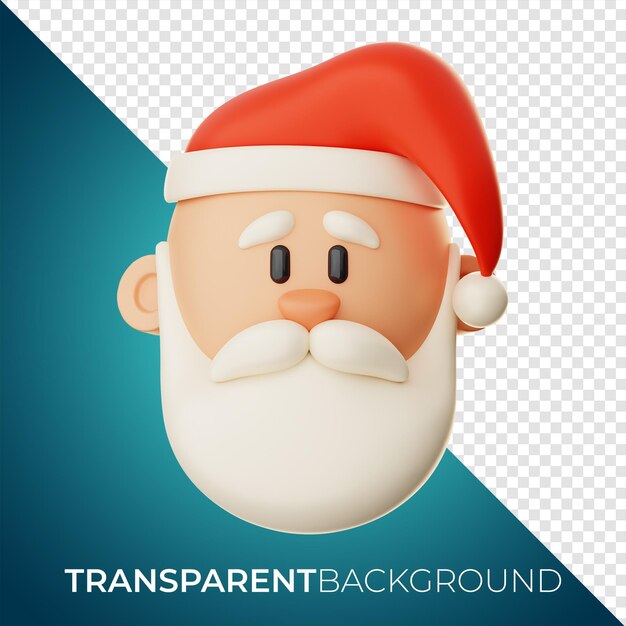 Premium icona di babbo natale di natale rendering 3d su sfondo isolato png