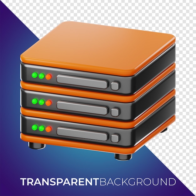 PSD Значок хранилища базы данных облачного сервера премиум-класса 3d-рендеринг на изолированном фоне