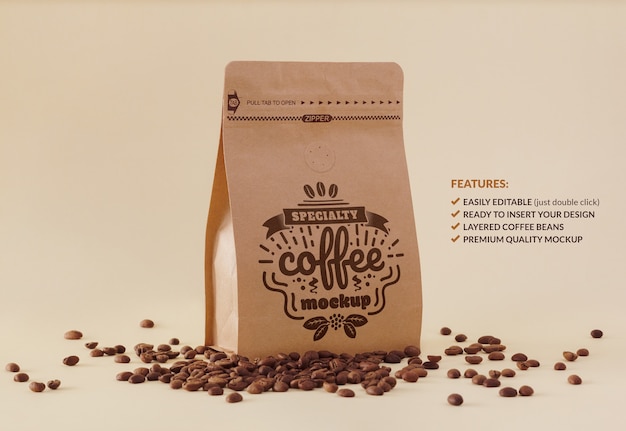 Premium coffee packaging mockup for branding or design