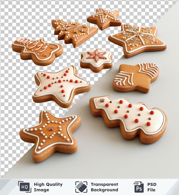 PSD collezione premium di biscotti di pan di zenzero set di formati png jpg