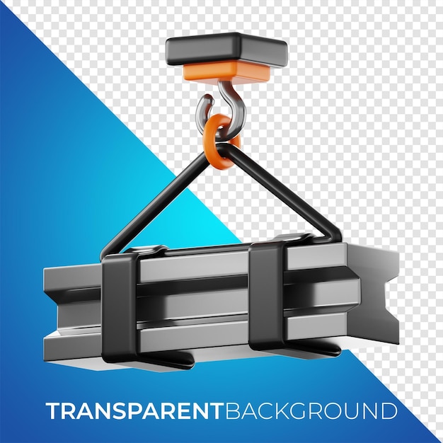 Premium construction crane icon 3d rendering on isolated background png