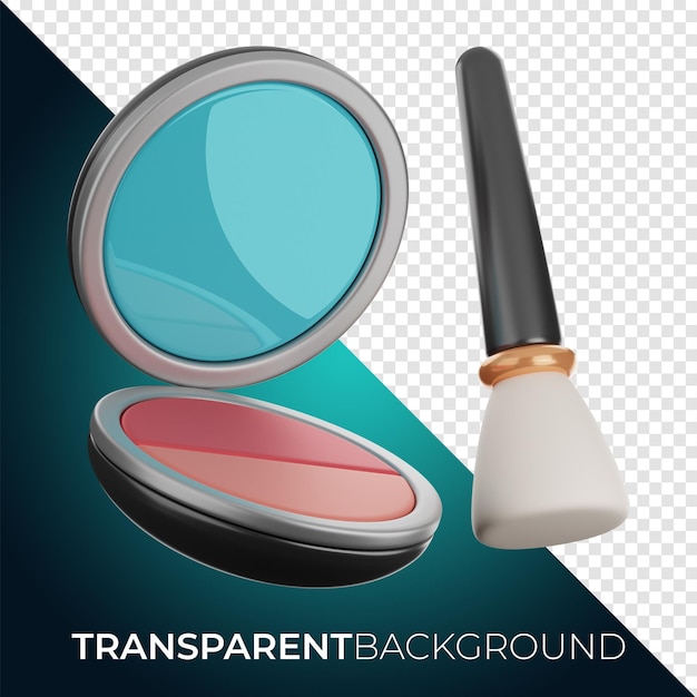 Premium Cosmetic and Beauty blusher icon 3D-rendering op geïsoleerde achtergrond PNG