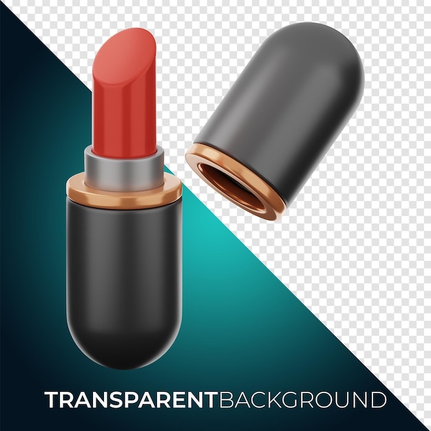 Premium Cosmetic and Beauty lipstick icon 3d rendering on isolated background PNG