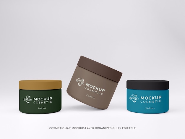 premium cosmetic jar mockup design