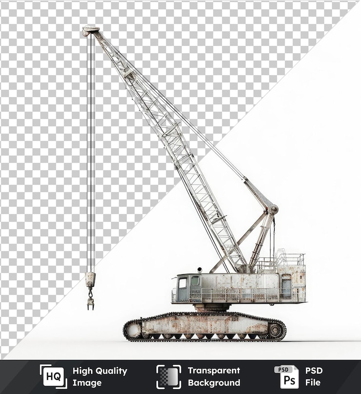 PSD 透明な背景に隔離されたクレーンのプレミアム 画像に他のオブジェクトが検出されていません
