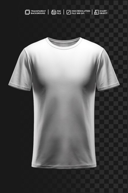 PSD premium detailed 3d oneck tshirt design without background