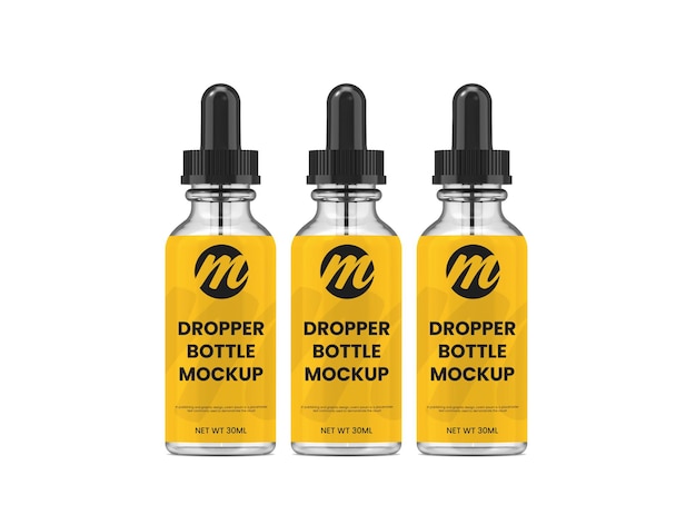 Premium dropper bottle or essential oil bottle mockup