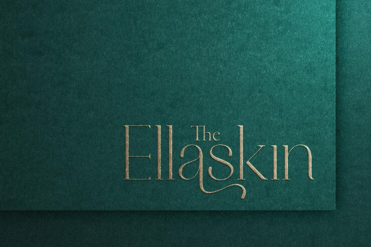 PSD premium the ellaskin logo mockup