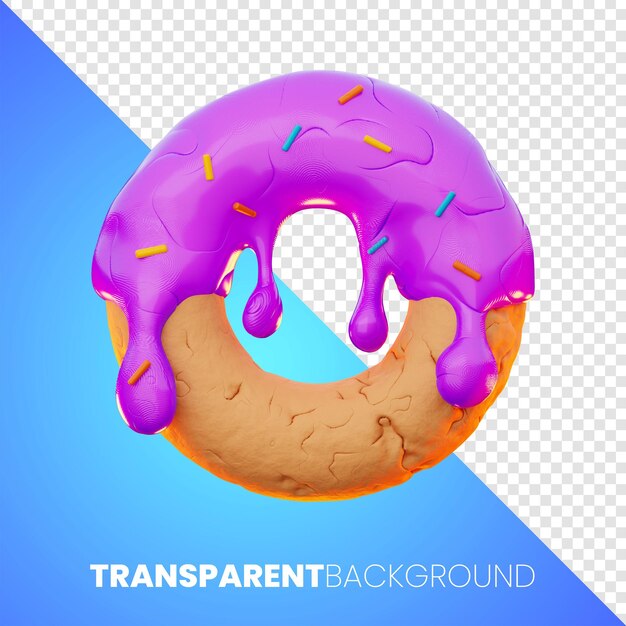 premium fast food donut icon 3d rendering on isolated background PNG