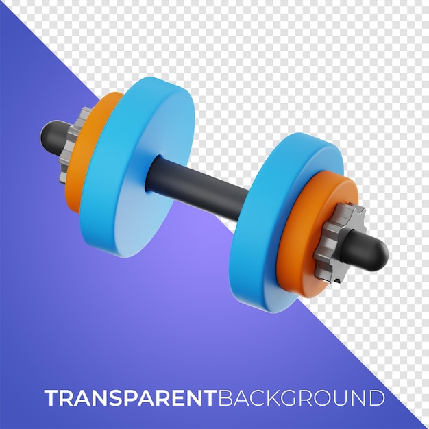 Premium fitness dumbbell icon 3d rendering on isolated background PNG