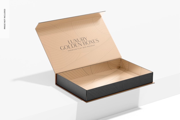 Premium Flat Box Mockup, Perspective