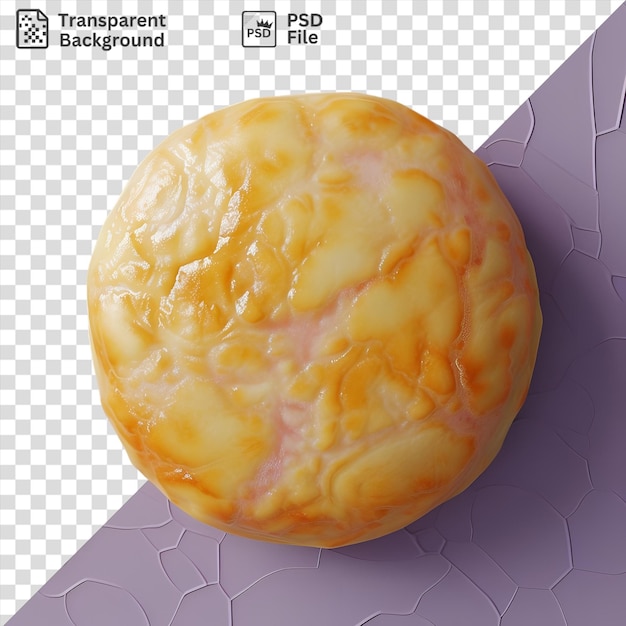 PSD premium of fluffy souffle pancake on a purple table