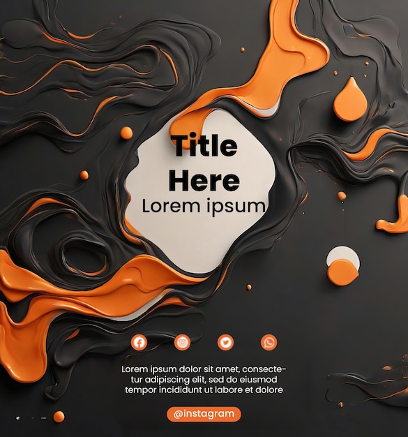 PSD premium flyer template with abstract liquid illustration