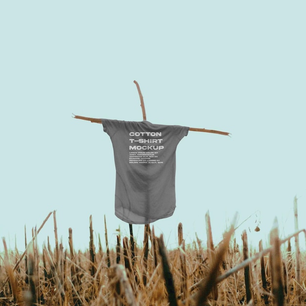 Premium front t-shirt in field editable mock-up