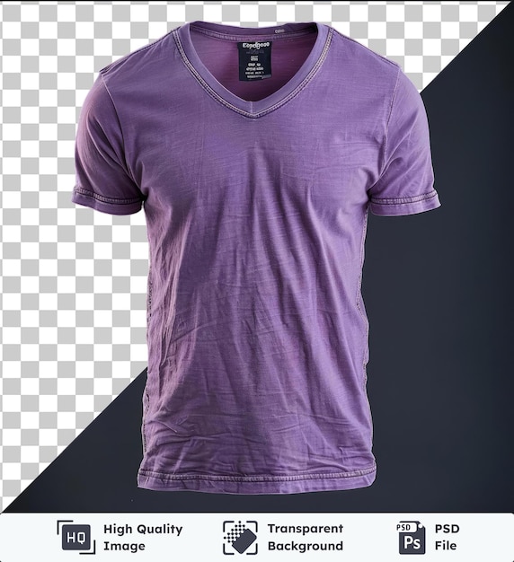 PSD premium of front view capture a premium t shirt lavender technical materials fabric label