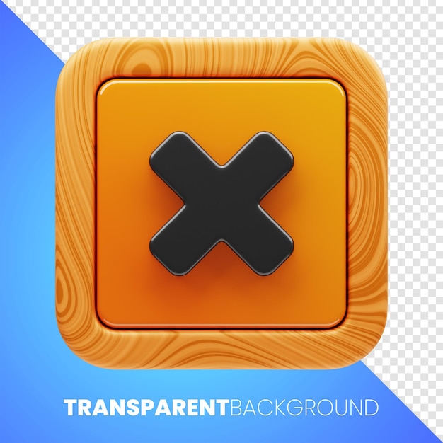 premium game button close icon 3d rendering on isolated background