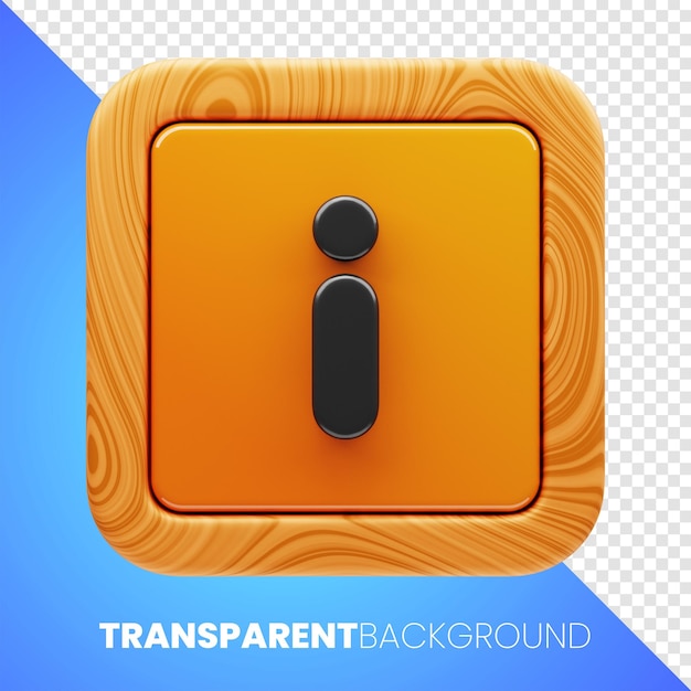 premium game button information icon 3d rendering on isolated background