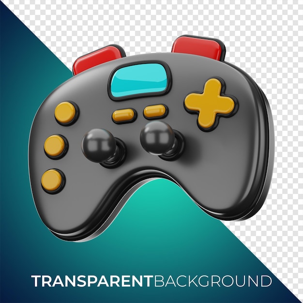 Premium game console remote controller icon 3d rendering on isolated background PNG